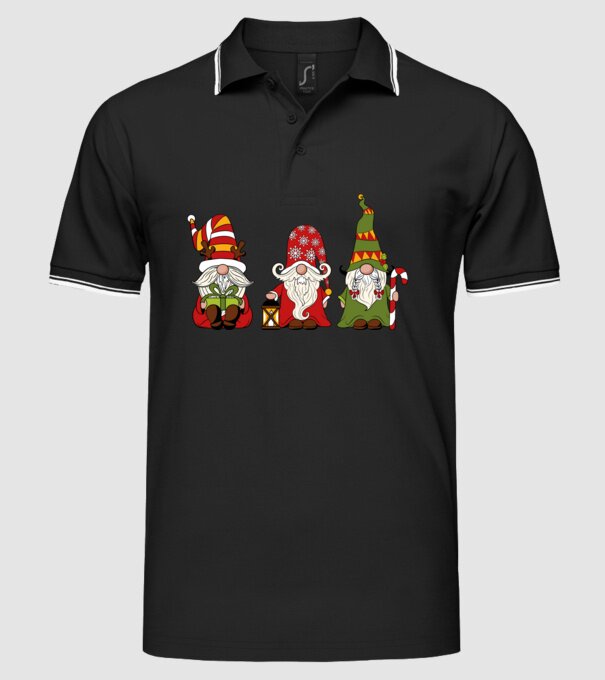 Xmas gnomes 2 model negru pe tricou