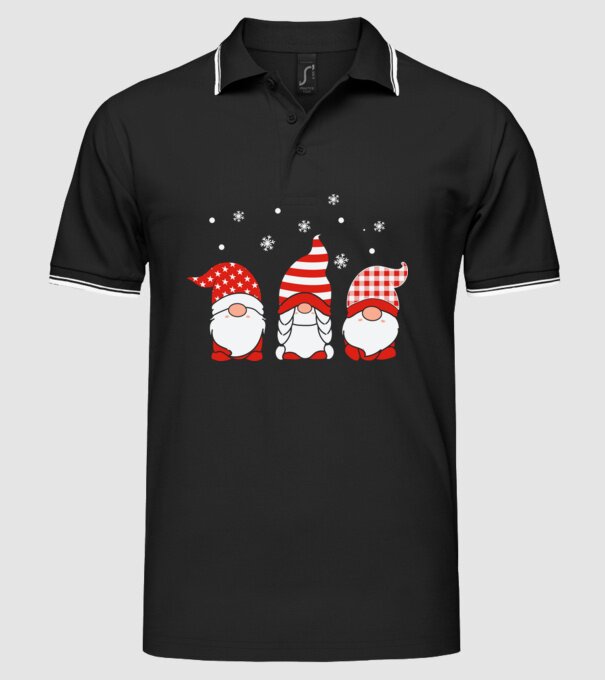 Xmas gnomes model negru pe tricou