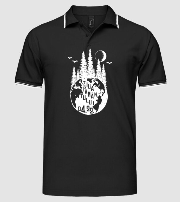 Ziua Pământului 22.04. model negru pe tricou