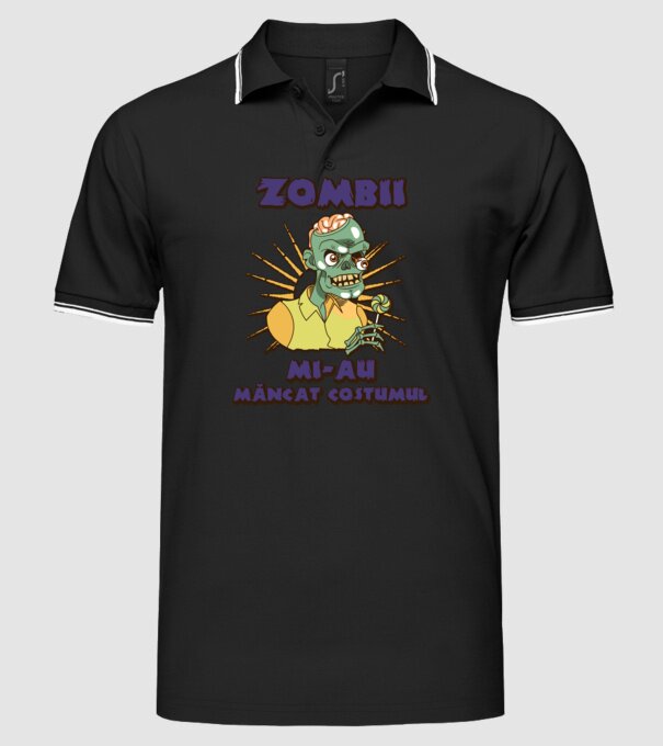 Zombii mi-au mâncat costumul model negru pe tricou