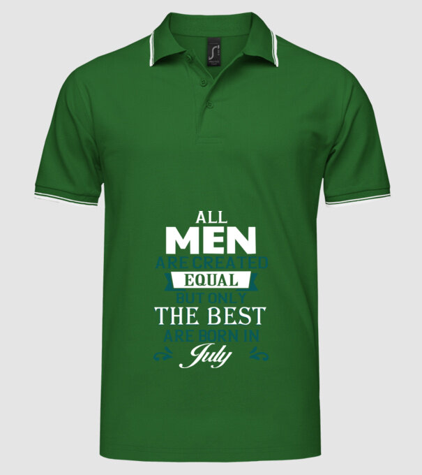 All men created equal but only the beat are born in july model verde pe tricou