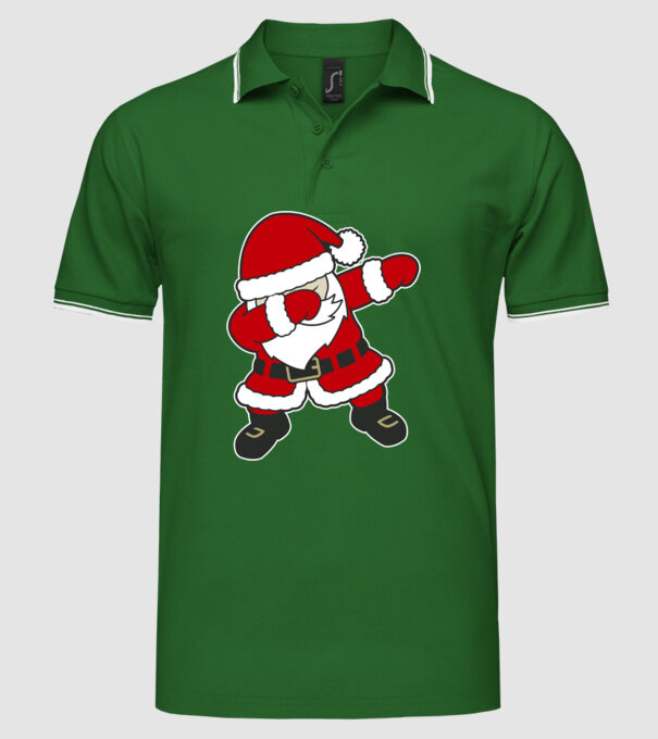 Dabbing Santa model verde pe tricou