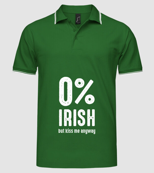 Not Irish but kiss me model verde pe tricou
