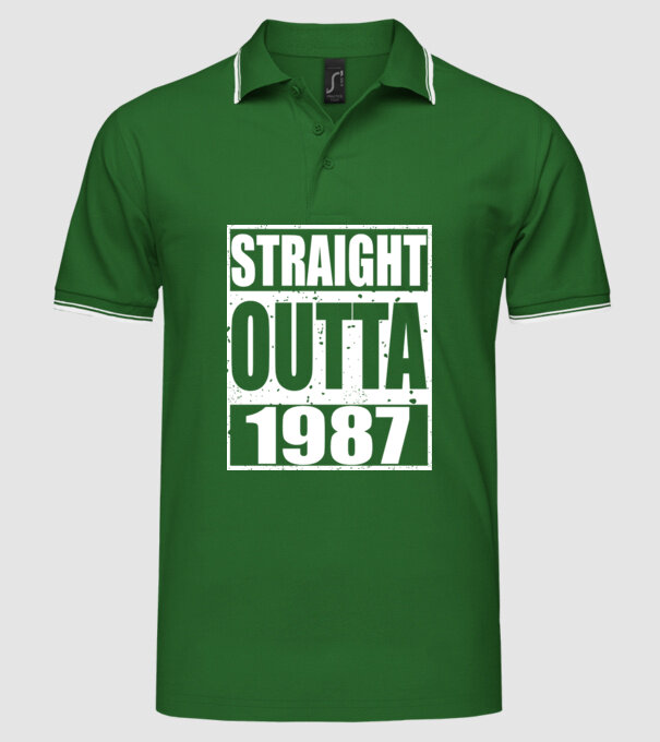 Straight Outta - 1987 model verde pe tricou