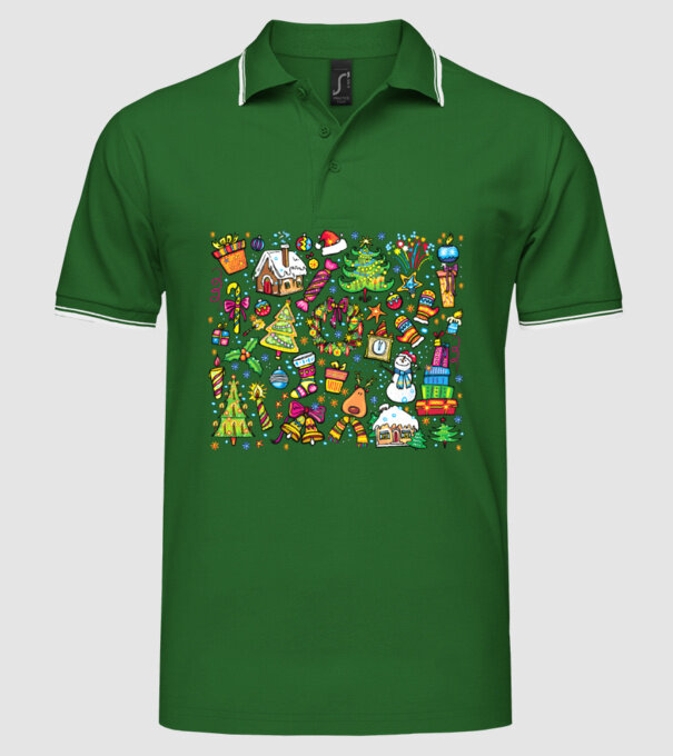 Xmas elements model verde pe tricou