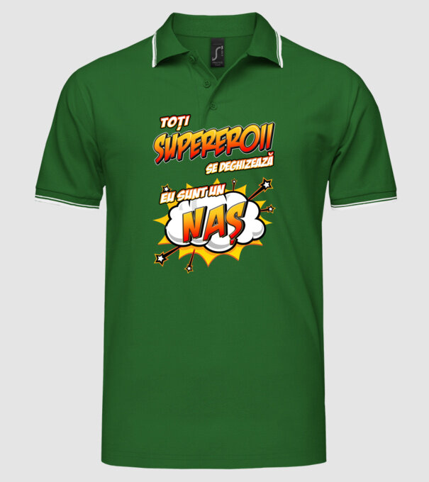 Toți supereroii se deghizează, eu sunt un naș model verde pe tricou