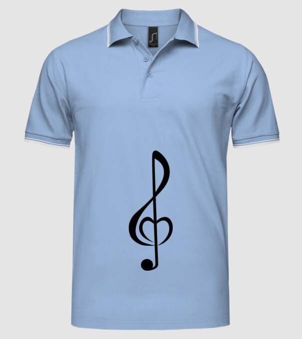 a-nota muzicală model albastru deschis pe tricou
