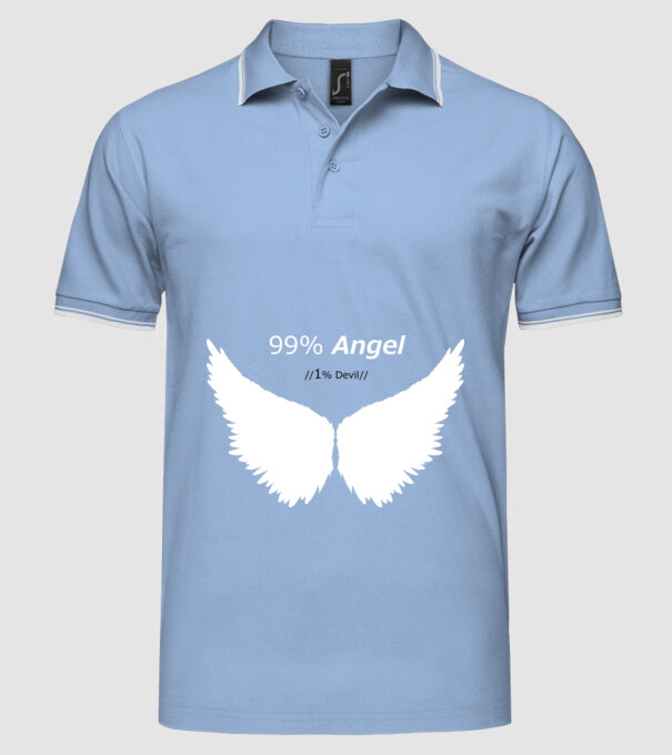 Angel model albastru deschis pe tricou