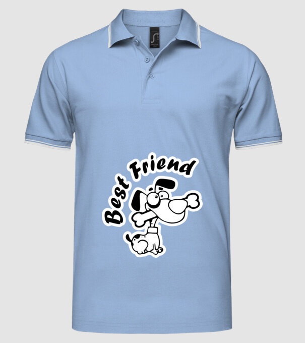 Best Friends model albastru deschis pe tricou