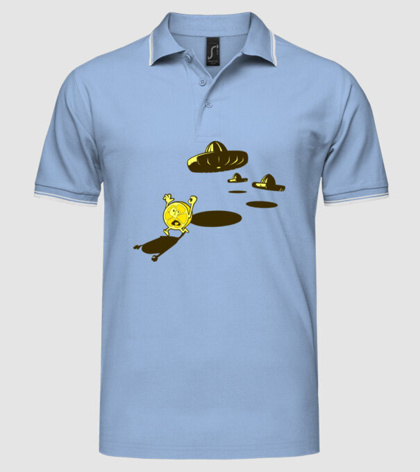 război de lămâie model albastru deschis pe tricou