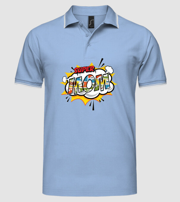 Comic Mom model albastru deschis pe tricou