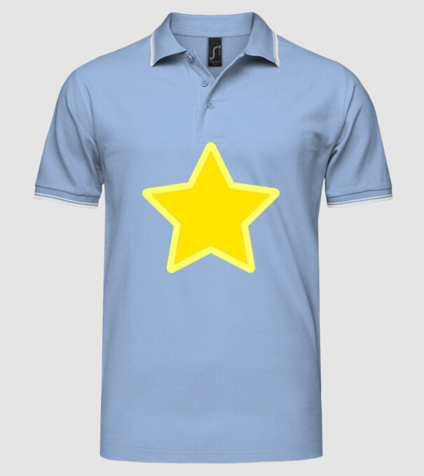 Stea model albastru deschis pe tricou