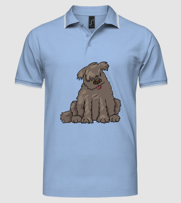 Dog silhouette model albastru deschis pe tricou