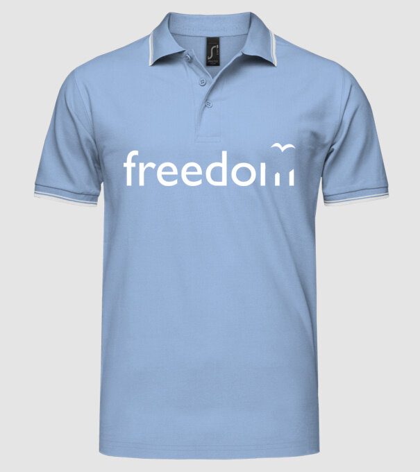 Freedom model albastru deschis pe tricou