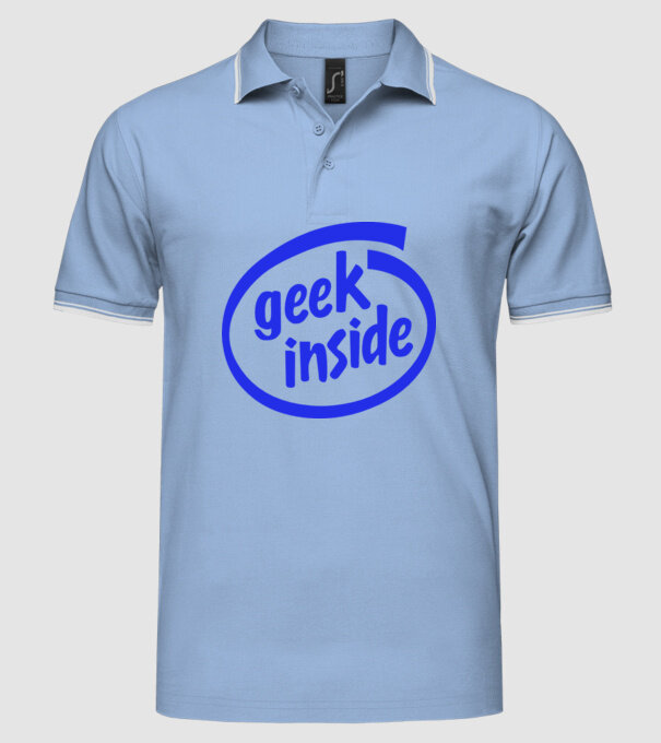 Geek inside model albastru deschis pe tricou