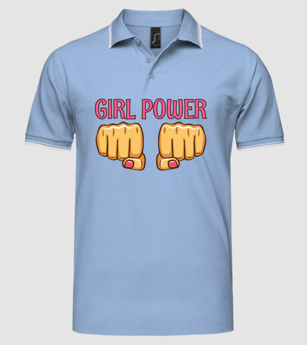 Girl Fist model albastru deschis pe tricou