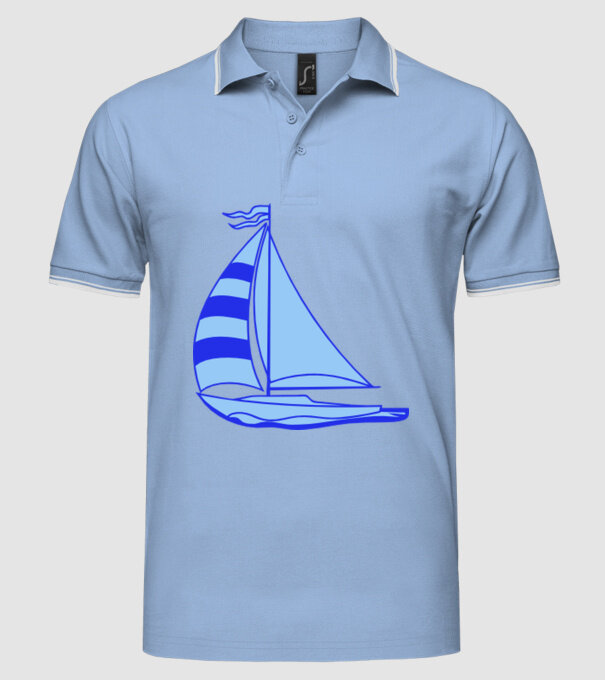 Vapor model albastru deschis pe tricou