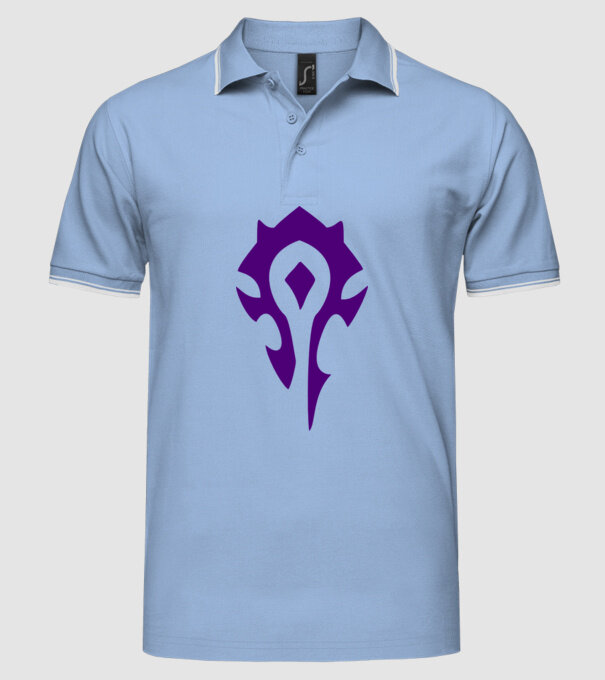 horde PvP model albastru deschis pe tricou