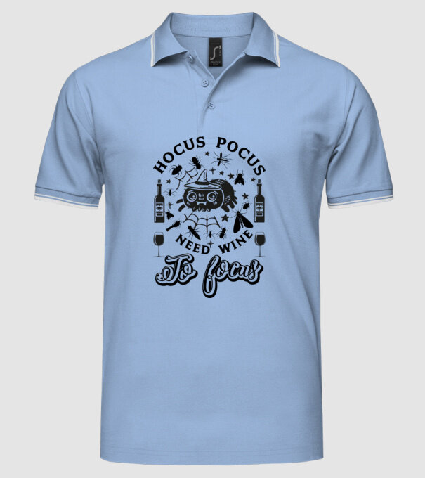 I need vine to focus model albastru deschis pe tricou