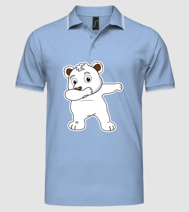 Urs polar DAB model albastru deschis pe tricou