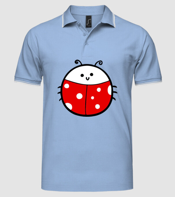 Buburuză model albastru deschis pe tricou