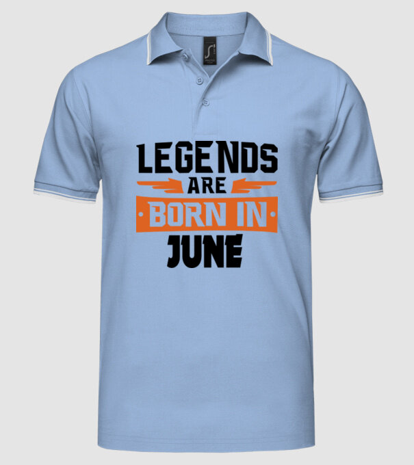 Legends are born in June model albastru deschis pe tricou