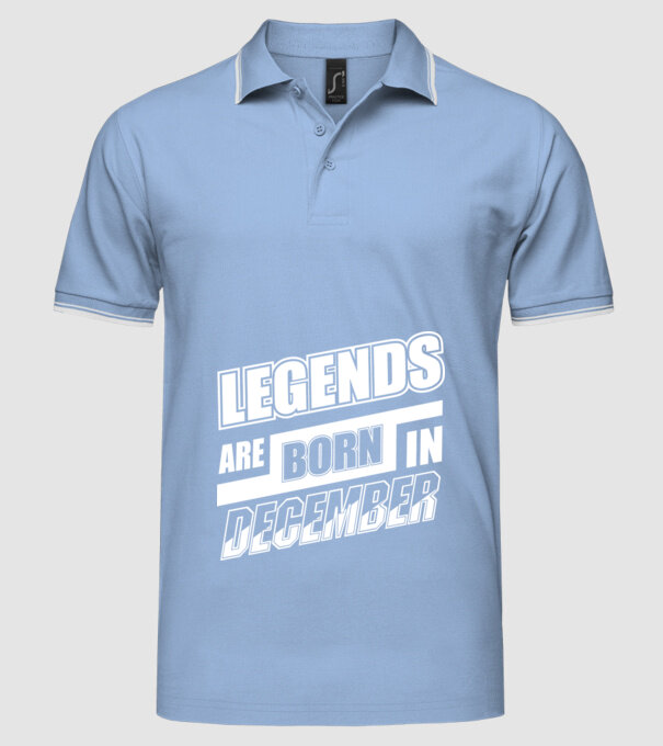 Legends are born in December model albastru deschis pe tricou