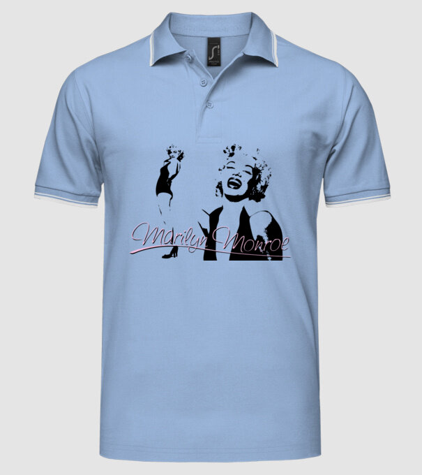 Marilyn Monroe model albastru deschis pe tricou