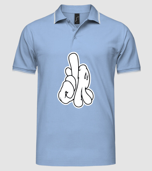 Mâinile lui Mickey model albastru deschis pe tricou