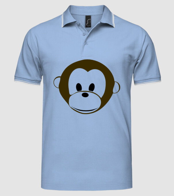 maimuță model albastru deschis pe tricou