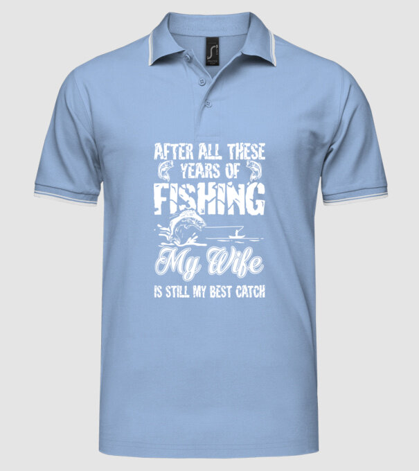 my wife best catch model albastru deschis pe tricou