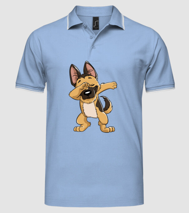 Ciobănesc german DAB model albastru deschis pe tricou