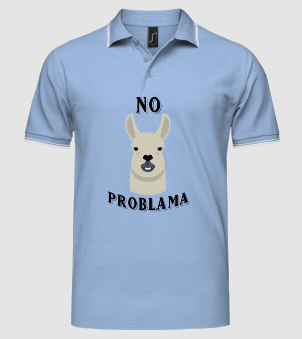 No problama model albastru deschis pe tricou