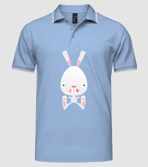 iepuraș model albastru deschis pe tricou