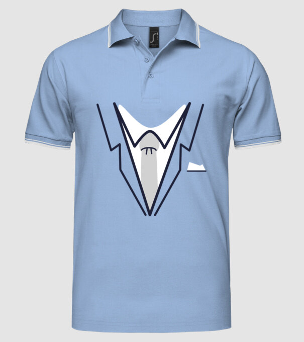 Costum 1 model albastru deschis pe tricou