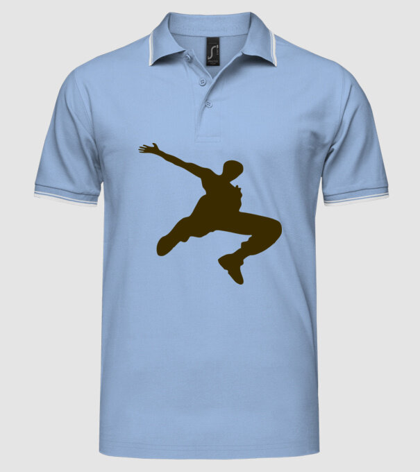 Logo Parkour model albastru deschis pe tricou
