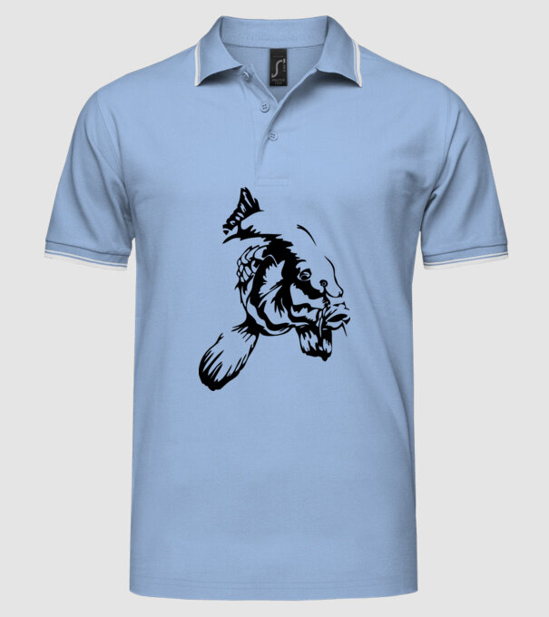 Crap model albastru deschis pe tricou