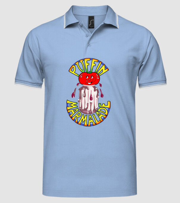 Gem puffin model albastru deschis pe tricou