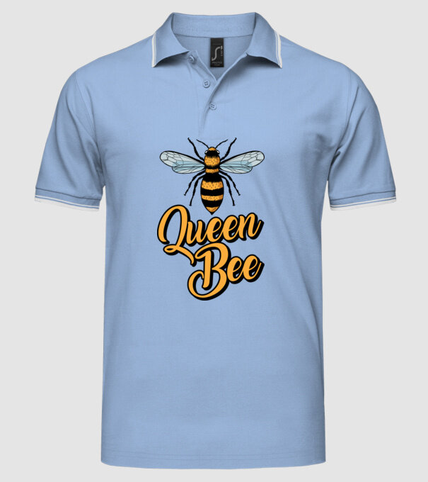 Queen Bee model albastru deschis pe tricou