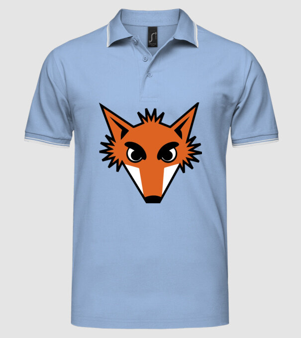 Vulpe model albastru deschis pe tricou