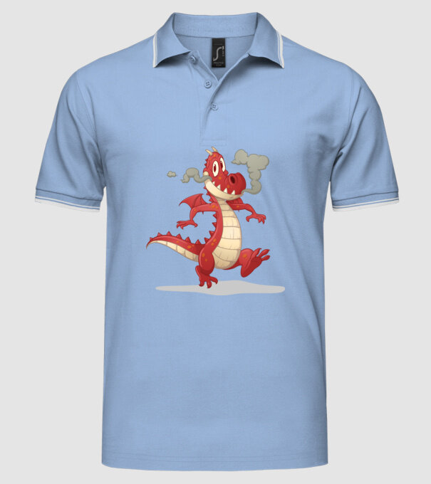Dragon model albastru deschis pe tricou