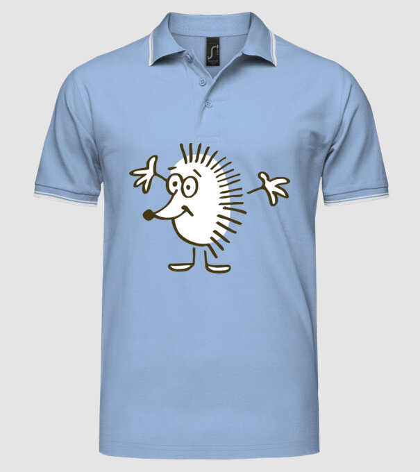 arici model albastru deschis pe tricou
