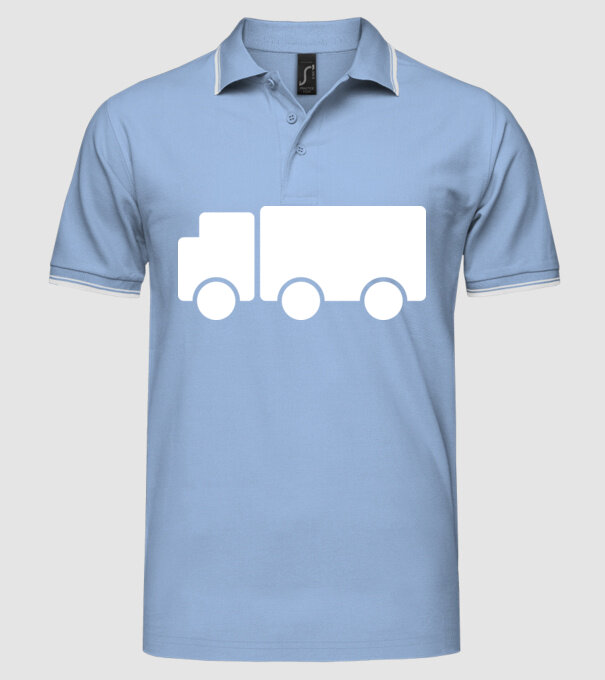 Camion 2. model albastru deschis pe tricou