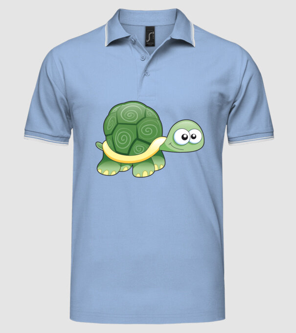 Turtle model albastru deschis pe tricou