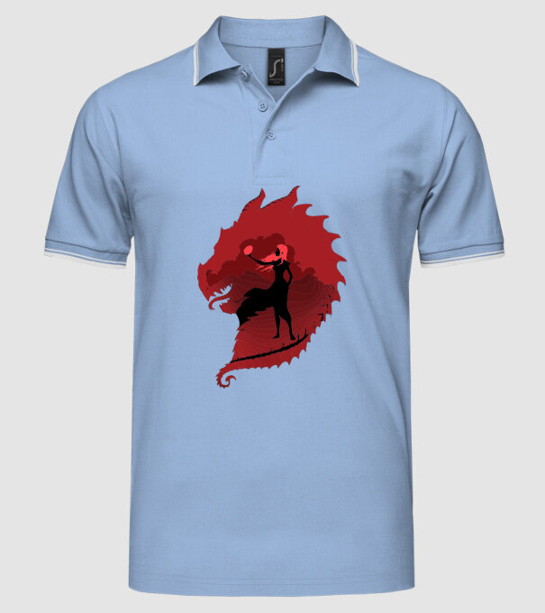 The Dragon model albastru deschis pe tricou