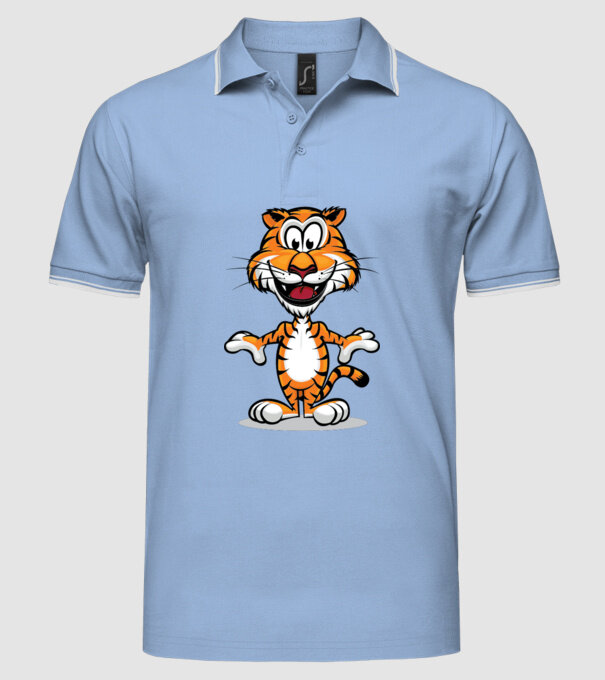 tigru model albastru deschis pe tricou