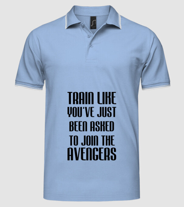 Train like youve just been asked model albastru deschis pe tricou