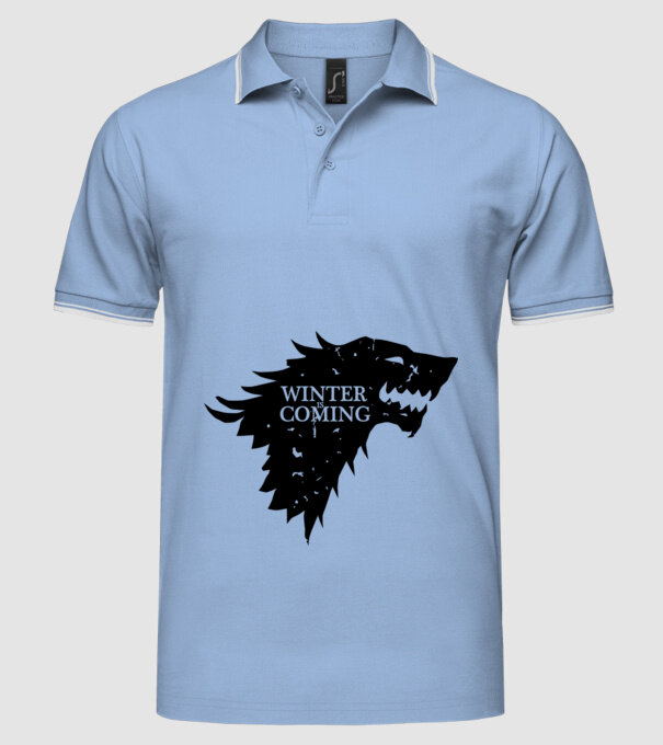 Winter is Coming model albastru deschis pe tricou