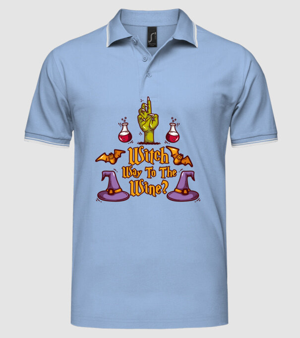 Witch way to the wine model albastru deschis pe tricou