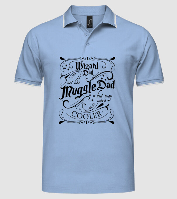 Wizard dad model albastru deschis pe tricou